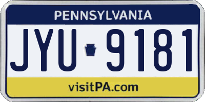 PA license plate JYU9181