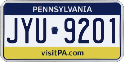 PA license plate JYU9201