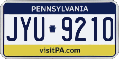 PA license plate JYU9210