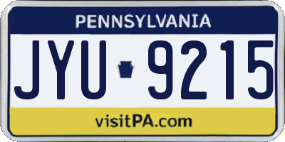 PA license plate JYU9215