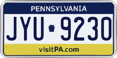 PA license plate JYU9230