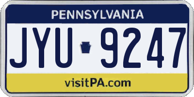 PA license plate JYU9247