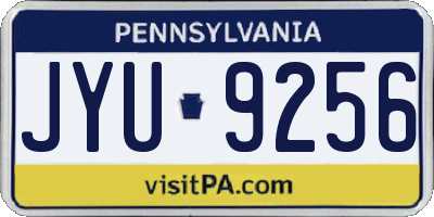 PA license plate JYU9256