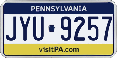 PA license plate JYU9257