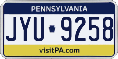 PA license plate JYU9258