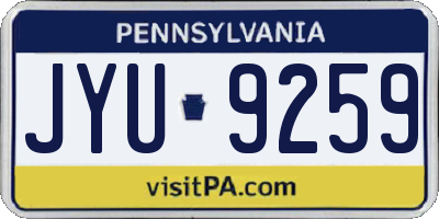 PA license plate JYU9259