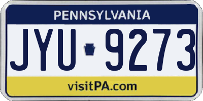 PA license plate JYU9273