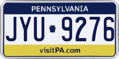 PA license plate JYU9276