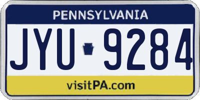 PA license plate JYU9284
