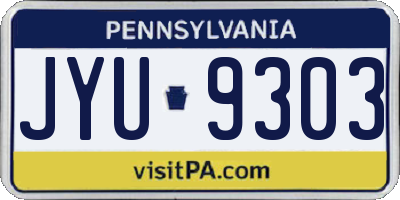 PA license plate JYU9303