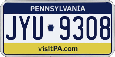 PA license plate JYU9308