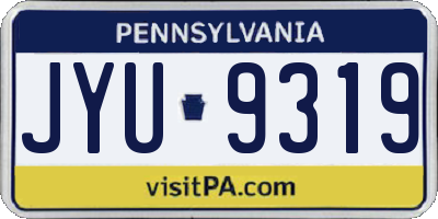 PA license plate JYU9319