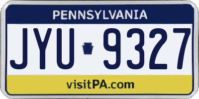 PA license plate JYU9327