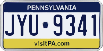 PA license plate JYU9341