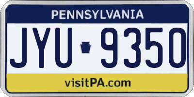 PA license plate JYU9350