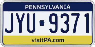 PA license plate JYU9371