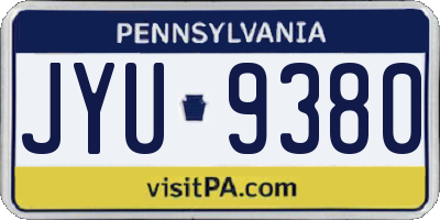 PA license plate JYU9380