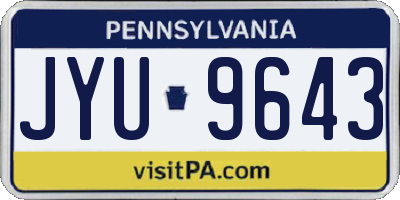 PA license plate JYU9643