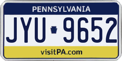 PA license plate JYU9652