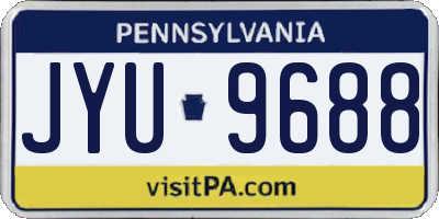 PA license plate JYU9688