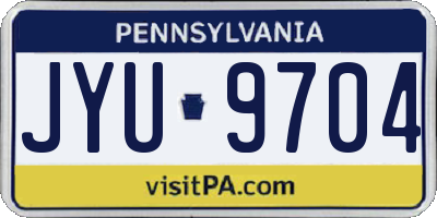 PA license plate JYU9704