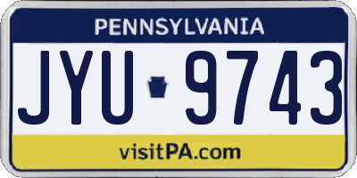 PA license plate JYU9743