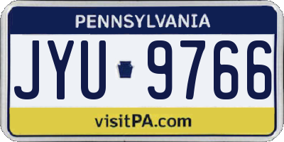 PA license plate JYU9766