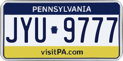 PA license plate JYU9777