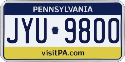 PA license plate JYU9800