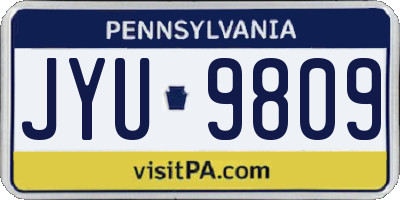 PA license plate JYU9809