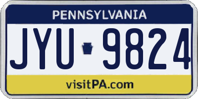 PA license plate JYU9824
