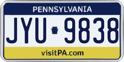 PA license plate JYU9838