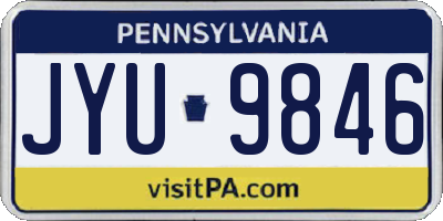 PA license plate JYU9846