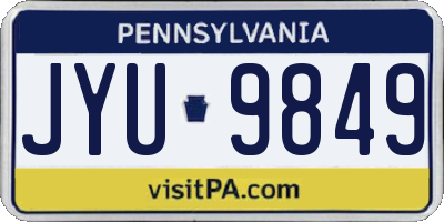 PA license plate JYU9849