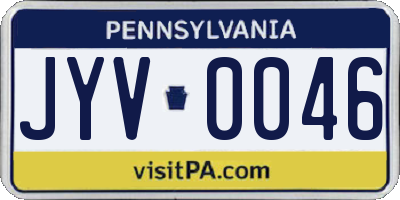 PA license plate JYV0046