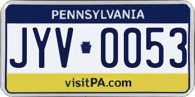 PA license plate JYV0053
