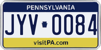 PA license plate JYV0084