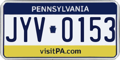 PA license plate JYV0153