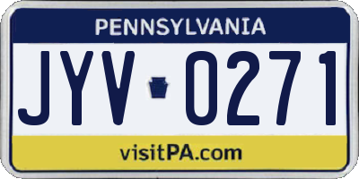 PA license plate JYV0271