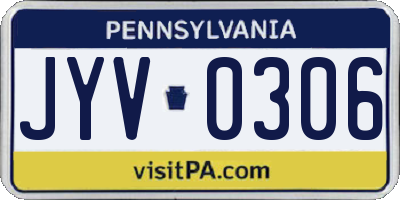 PA license plate JYV0306