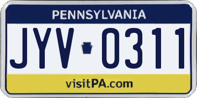 PA license plate JYV0311