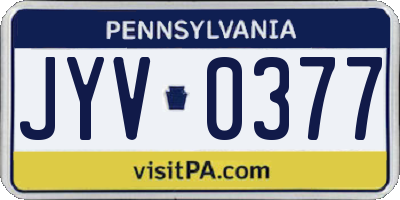 PA license plate JYV0377