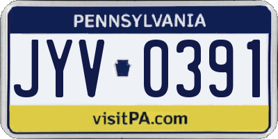 PA license plate JYV0391
