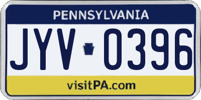 PA license plate JYV0396