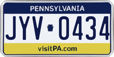 PA license plate JYV0434