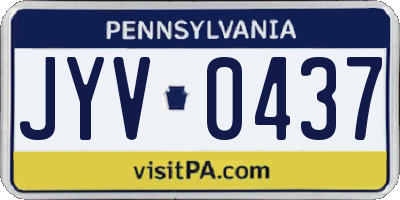 PA license plate JYV0437