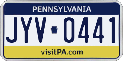 PA license plate JYV0441