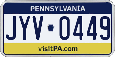 PA license plate JYV0449
