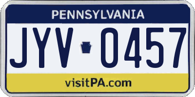 PA license plate JYV0457