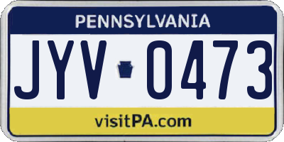 PA license plate JYV0473